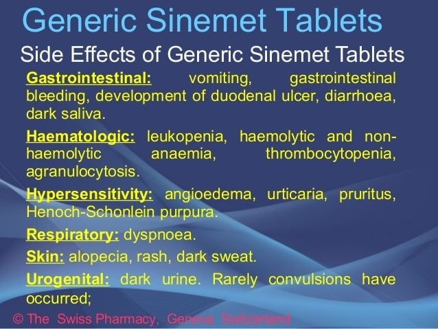 Generic Sinemet Tablets for Treatment of Parkinson