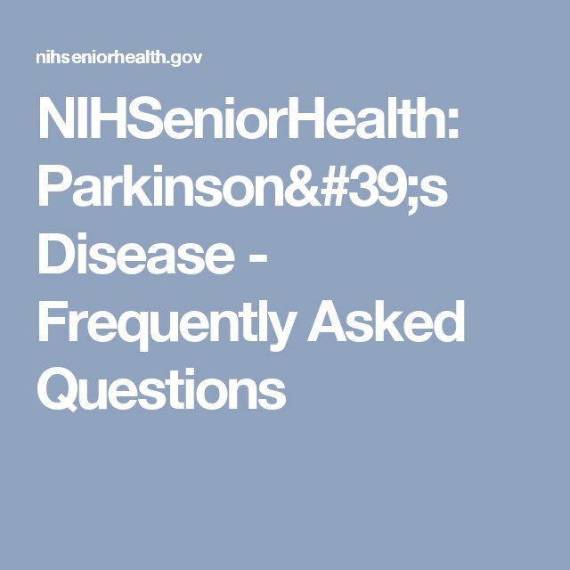 NIHSeniorHealth: Parkinson