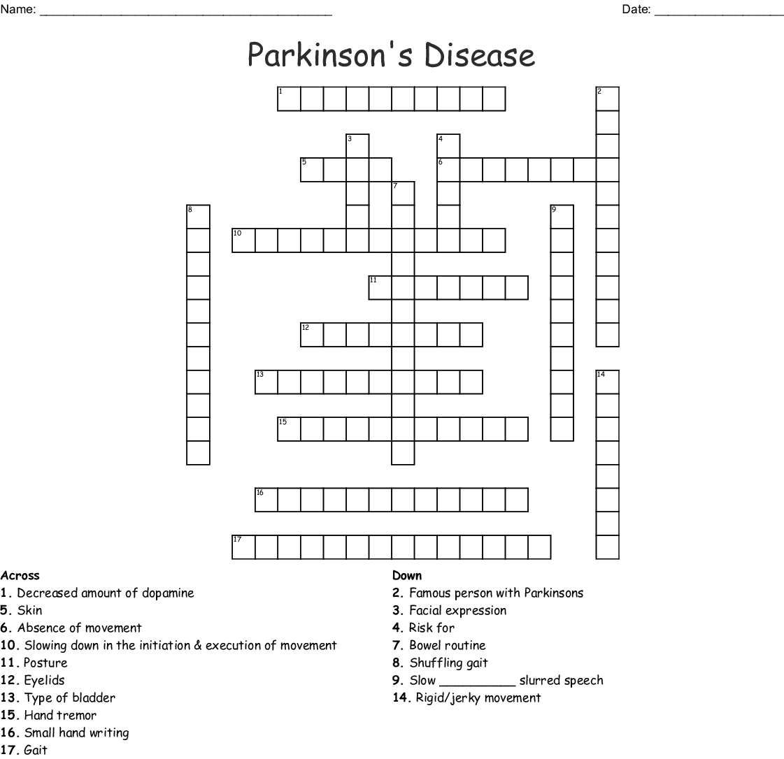 Parkinsons disease Word Search