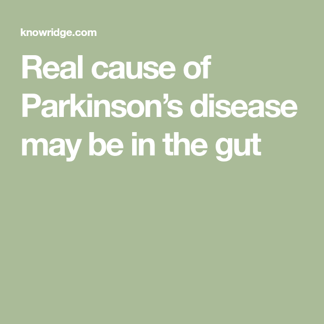 Real cause of Parkinsons disease may be in the gut